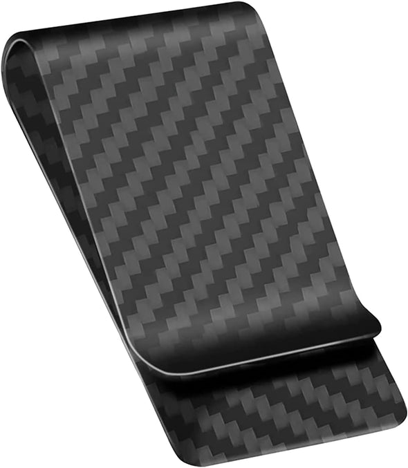 Carbon Fiber Wallet Money Clip for Cash and Credit Card, Super Slim & Light Minimalist Holder Clip for Men