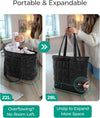 BAGSMART Expandable Tote Bag for Women, Zipper Puffer Work Tote with Water-Resistant Quilted, Nurse and Carry-On Travel Bag