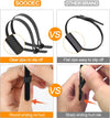 SOOOEC 200 Pack Reusable Zip Ties Assorted Sizes 6+8+10+12 Inch UV Resistant, Black Zip Ties Heavy Duty Outdoor Releasable round Ending No Hurt, Cable Ties Reusable Tie Wraps Indoor Non Slip Off