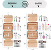 Travel Hanging Toiletry Bag for Women, Cruise Ship Essentials, with Jewelry Organizer, Extra Large Makeup Dopp Kit, Waterproof Cosmetic Bags, Toiletries Kit Set with Trolley Belt, Blue
