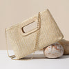 Chic Straw Clutch Purses for Women with Top Handle Summer Bag, Ideal Vacation Handbags and Woven Boho Beach Bags