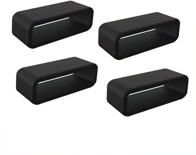 Aliotech 4Pcs Rubber Leather Watch Band Strap Loops Black Silicone Replacement Resin Watch Bands Keeper Holder Retainer (Size: 20Mm)