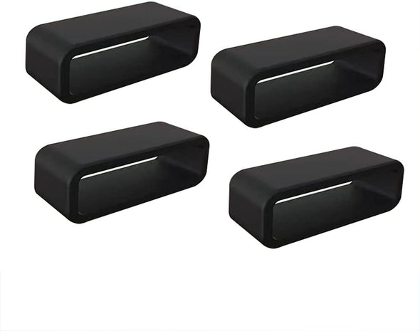 Aliotech 4Pcs Rubber Leather Watch Band Strap Loops Black Silicone Replacement Resin Watch Bands Keeper Holder Retainer (Size: 20Mm)
