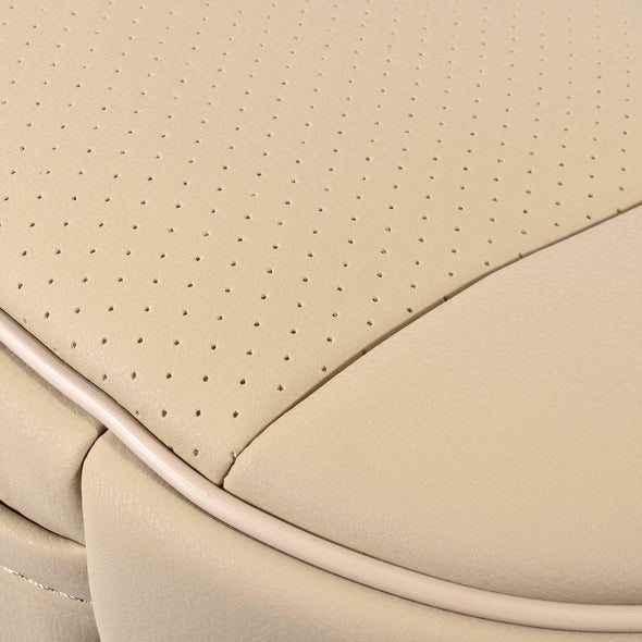 Luxury PU Leather Car Seat Cover Protector Front Car Seat Cover Seat Bottom Cover Single Seat Cover-Compatible with 90% Vehicles (Width 20.8× Deep21 × Thick 0.2 Inch) (Beige)