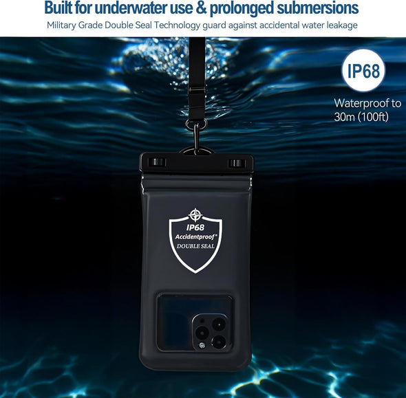 Airuntech Waterproof Phone Pouch,Waterproof Phone Case with Lanyard Protector for Iphone 15 14 13 12 11 Pro Max,Waterproof Cellphone Bag Beach Cruise Ship Essentials Vacation Accessories