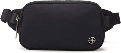 Pander Mini Belt Bag – Ultra Compact, Fits 6.7” Phone, Lipstick, Earbuds, Essentials, Small Crossbody Waist Purse, Black Onyx