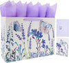 16.5" Extra Large Purple Gift Bag Set with Greeting Card and Tissue Papers (Lavender and 3D Butterfly) for Women'S Birthday Party, Girls' or Kids', Mothers' Day, Wedding, Valentine'S Day
