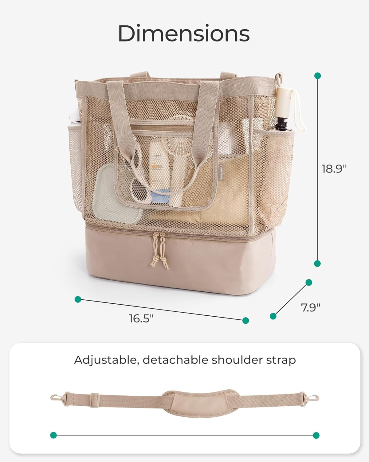 12 Inch Sds Drill Bits KPX Mesh Beach Bag For Women, Beach Tote