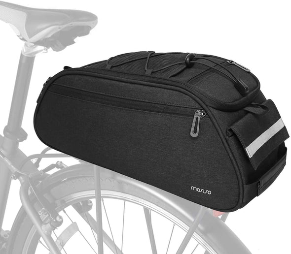 MOSISO Bike Rack Bag, Waterproof Bicycle Trunk Pannier Rear Seat Pouch Cycling Bike Carrier Backseat Storage Luggage Saddle Shoulder Bag