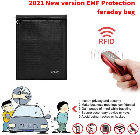 Hodufy Faraday Bag For Tablets (15 X 10 Inches), Faraday Cage, Cell Phone Signal Jammer, Fireproof & Water Resistant Bag, Anti-Theft Pouch, Anti- Hodufy Faraday Bag For Tablets (15 X 10 Inches), Faraday Cage, Cell Phone Signal Jammer, Fireproof & Water Resistant Bag, Anti-Theft Pouch, Anti-