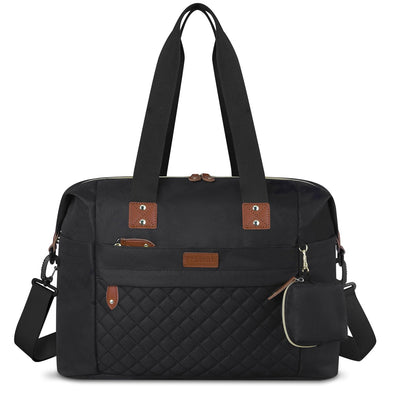 Diaper Bag Tote, Diaper Baby Bags with Pacifier Case, Shoulder Straps, Stroller Clips, Waterproof Large Mommy Maternity Travel Baby Tote for Mom and Dad, Black