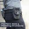 WYNEX Tactical Molle Phone Pouch with Compass Buckle, Tactical Phone Holster Molle Cell Phone Pouch Universal Belt Waist Bag for IP 15/14/13 Pro Max / S22/S21 with US Patch & Paracord Keyring Clip