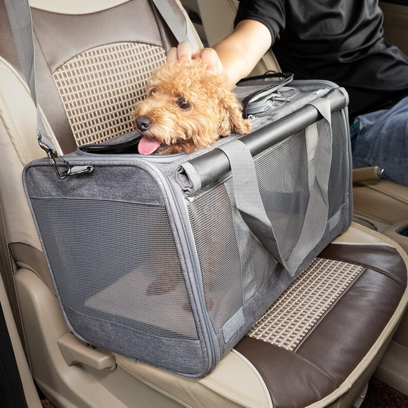 Pet Carrier for Large Cats, Soft-Sided Cat Carrier for Medium Big Cats and Puppy up to 20Lbs, Washable Dog Carrier Privacy Protection for Home Outdoor Travel