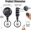 MNGARISTA Upgraded Heavy Duty Retractable Keychain with Belt Clip, 10 OZ Retraction, 31.5" Stainless Steel Cord Key Chain, 3K Carbon Fiber ID Badge Reel Holder with Badge Strap and Key Ring, 2 Pack