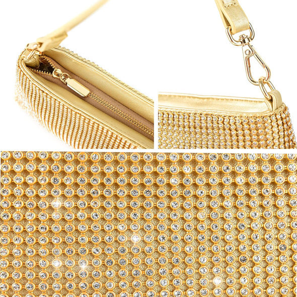 Valleycomfy Bling Evening Clutch Bag for Women Lady Girl Bride Rhinestone Purse for Prom Cocktail Party Wedding Engagement