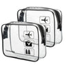 Lermende 2Pcs Clear Toiletry Bag TSA Approved Travel Bag,Carry on for Travel,Airport Airline Accessories Compliant Bag,Quart Sized Makeup Cosmetic Bag Women Men (Black, 2 Pack)