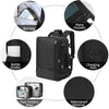 Hanples Travel Backpack for Women Men, Large Carry on Person Item Luggage Backpack, TSA Flight Approved 17.3 in Laptop Bag, Waterproof anti Theft Casual Hiking Bag (Black)