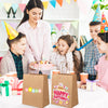 XPCARE 100Pack Brown Paper Bags 8X4.5X10 Inch, Plain Medium Paper Bags with Handles Bulk, Kraft Paper Gift Bag, Retail, Party, Shopping, Favor Bag