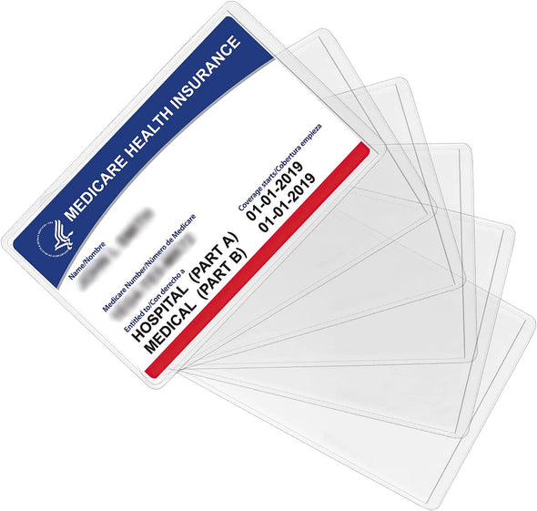 10 Pack New Medicare Card Holder Protector Sleeves, 12Mil Clear PVC Soft Waterproof Medicare Card Protector for New Medicare Card Credit Card Business Card, Heavy Duty Card Sleeves
