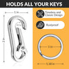 Rainspire Key Ring Keychain Keyrings Key Chain Holder Clip Key Organizer Key Chain Ring for Men and Women, 3 Pack, Silver