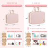 HOTOR Travel Toiletry Bag W/Hanging Hook - Spacious Toiletry Bag Essentials for Women & Men, Makeup Bag/Big Comparment, Waterproof for Travel Accessories, Medium, Pink