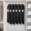 Syeeiex 40" Suit Bag, Set of 5 Garment Bags for Hanging Clothes, Suit Bags for Closet Storage, Garment Bags for Storage Suits,T-Shirts, Jackets and Coats(Black & Grey)