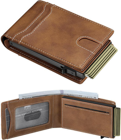 Furid Card Wallet for Men Slim: Smart Wallet - Rfid Minimalist Front Pocket with ID Window Pop up Wallet Gift for Male