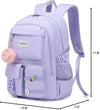 Abshoo Big Student Laptop Backpack for College Women Middle High School Teen Girls Bookbag Travel Daypack (Purple)