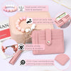 BAOSIWA Silicone Bracelet Keychain Wallet for Women Wristlet Card Holder Slim RFID Wallet with Zipper Pocket