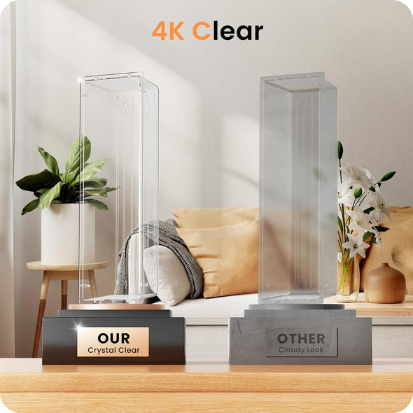 A-Lugei 【Crystal Design】 Clear Desk Drawer Organizer,【Military Grade】 Acrylic Makeup Organizer, Bathroom Organizers and Storage, Drawer Divider for Office Kitchen Bedroom Vanity Jewelry Pantry Garage