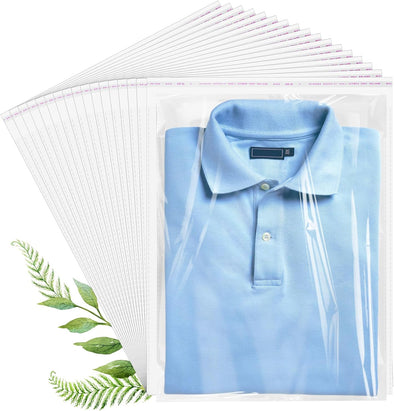 Cellophane Bags, 70 Pcs Resealable Clear Poly Bags for Clothes, Shirt Bag, Decorative Wrappers, Party Favors & Artwork(12X16)