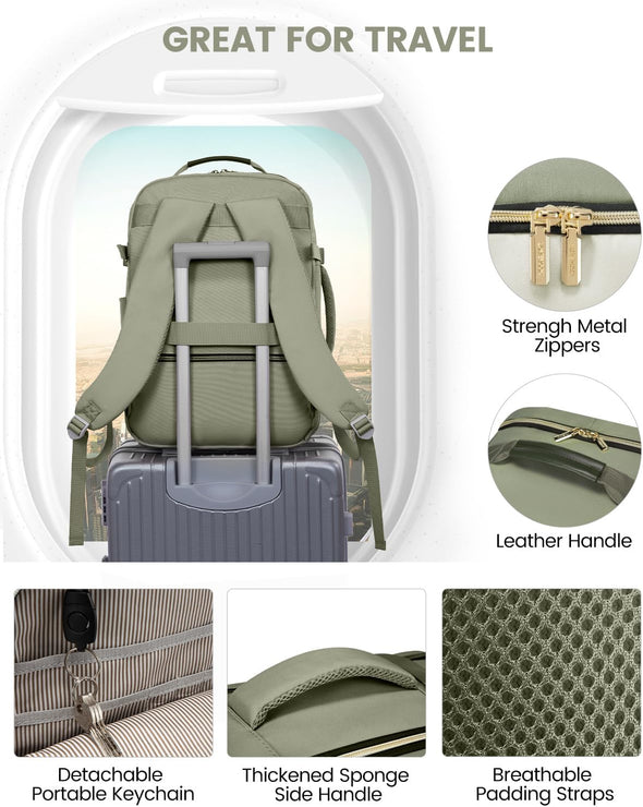 LOVEVOOK 40L Travel Backpack for Women & Men, Large Carry on Backpack for Airplanes with 3 Packing Cubes, TSA Personal Item Travel Bag Fits 17" Laptop, Waterproof Weekender Essentials Airline Approved