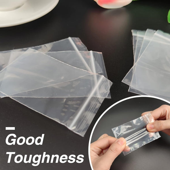 400Pcs Plastic Bags - 3 X 4 Inch 2 Mil Clear Resealable Zip Bags for Small Business, Storage, Candy