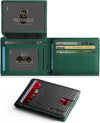 RUNBOX Wallet for Men Slim Rfid Leather 2 ID Window with Gift Box