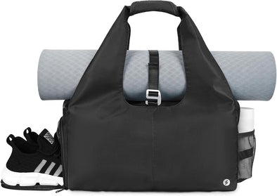 Sportsnew Yoga Gym Bags for Women with Shoes Compartment & Wet Dry Storage Pockets & Adjustable Yoga Mat Holder, Patent Pending