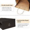 Bagdream 50Pcs Gift Bags 8X4.25X10.5 Inches Kraft Paper Gift Bags with Handles Bulk for Shopping, Wedding, Party Favor, Merchandise, Retail, Black Paper Sacks