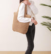 Beach Bags for Women - Summer Soft Large Woven Shoulder Purse Handbag, Beach Tote Straw Bag for Summer Vacation