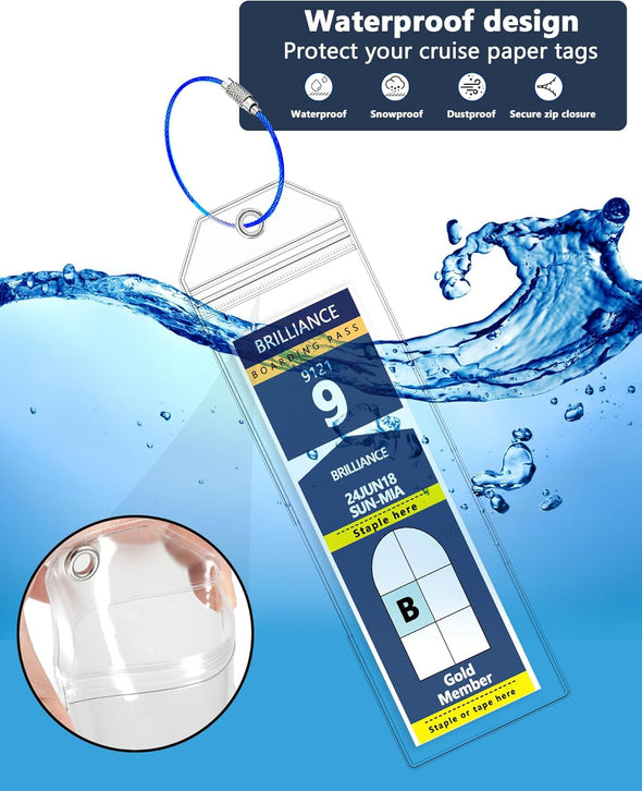10 Pack Royal Caribbean Luggage Tag Holders，Clear Cruise Luggage Tagsfor Royal Caribbean & Celebrity Cruise，Cruise Luggage Tags 2025 & 2026（7.5X2.75In）