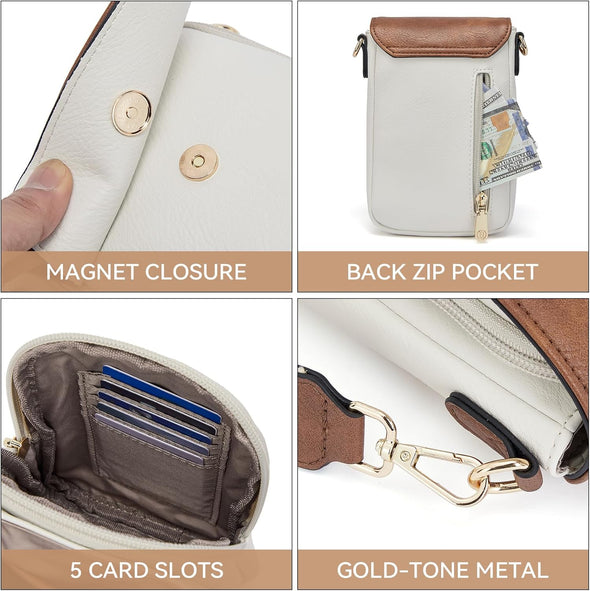 BOSTANTEN Small Crossbody Bags for Women Cell Phone Purse Leather Wallet Handbags with Card Slots