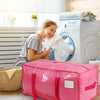 6 Pack Extra Heavy Duty Large Moving Bags with Comfortable Handle & Strong Zipper,Storage Totes for Space Saving Moving Storage College Supplies Alternative to Moving Box,Pink