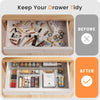 A-Lugei 【Crystal Design】 Clear Desk Drawer Organizer,【Military Grade】 Acrylic Makeup Organizer, Bathroom Organizers and Storage, Drawer Divider for Office Kitchen Bedroom Vanity Jewelry Pantry Garage