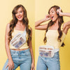 Veckle Clear Fanny Pack Stadium Approved - Clear Bag for Stadium Events Large Belt Bag for Women Transparent Waist Bag Crossbody with Adjustable Strap for Sports Concerts, White