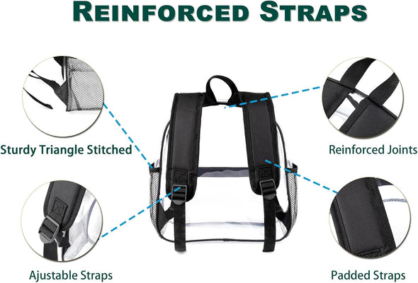 Keepcross 12X6X12 Clear Backpack for Stadium Events Clear Bag Stadium Backpack Mini Small for Sports Events Concerts Festivals Games, Women Men