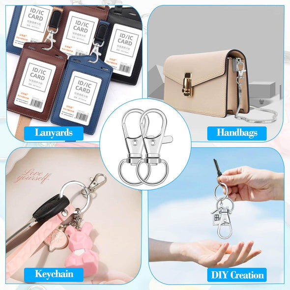 Anezus 100Pcs Key Chain Clip Hooks Swivel Lanyard Snap Hook Keychain Hooks for Lanyard Key Rings Crafting