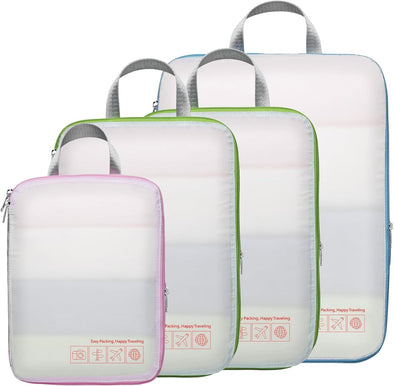 Cambond Compression Packing Cubes for Travel Women - Travel Bags Luggage Organizers Travel Essentials Compression Cubes for Travel Carry on Suitcases