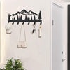 Key Holder for Wall | Metal Key Holder Hooks Organizer Rack | Metal Key Organizer Wall Decorative with 7 Hooks for Entryway, Front Door, Hallway, Kitchen, Office (12 Inches, Mountain)