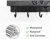 Niffgaff Black Key Holder - Self Adhesive Key Rack with Stainless Steel Hooks for Wall Decor