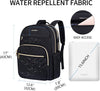VANKEAN 15.6 Inch Laptop Backpack for Women Men Work Bag Fashion with USB Port, Waterproof Backpacks Nurse Stylish Travel Bags Casual Daypacks for College, Business, Black