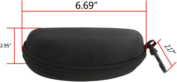 Portable Waterproof Sunglasses Eyeglasses Case Zipper Hard Shell Box with Clip