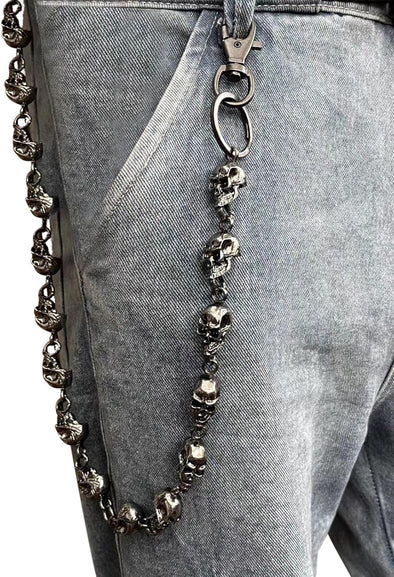 Wallet Chain - Wallet Chains for Men Women, Punk Trousers Pants Chain for Biker Heavy Skull Chain Belt Goth Accessories(Skull)